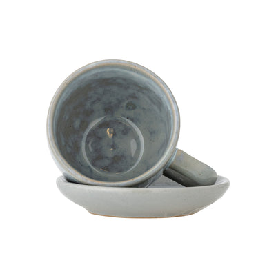 Brenta Mug with Saucer Blue