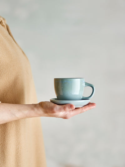 Brenta Mug with Saucer Blue