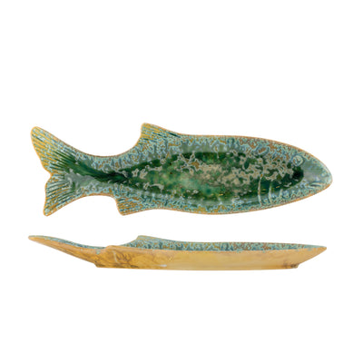 Hadden Serving Plate Green Fish