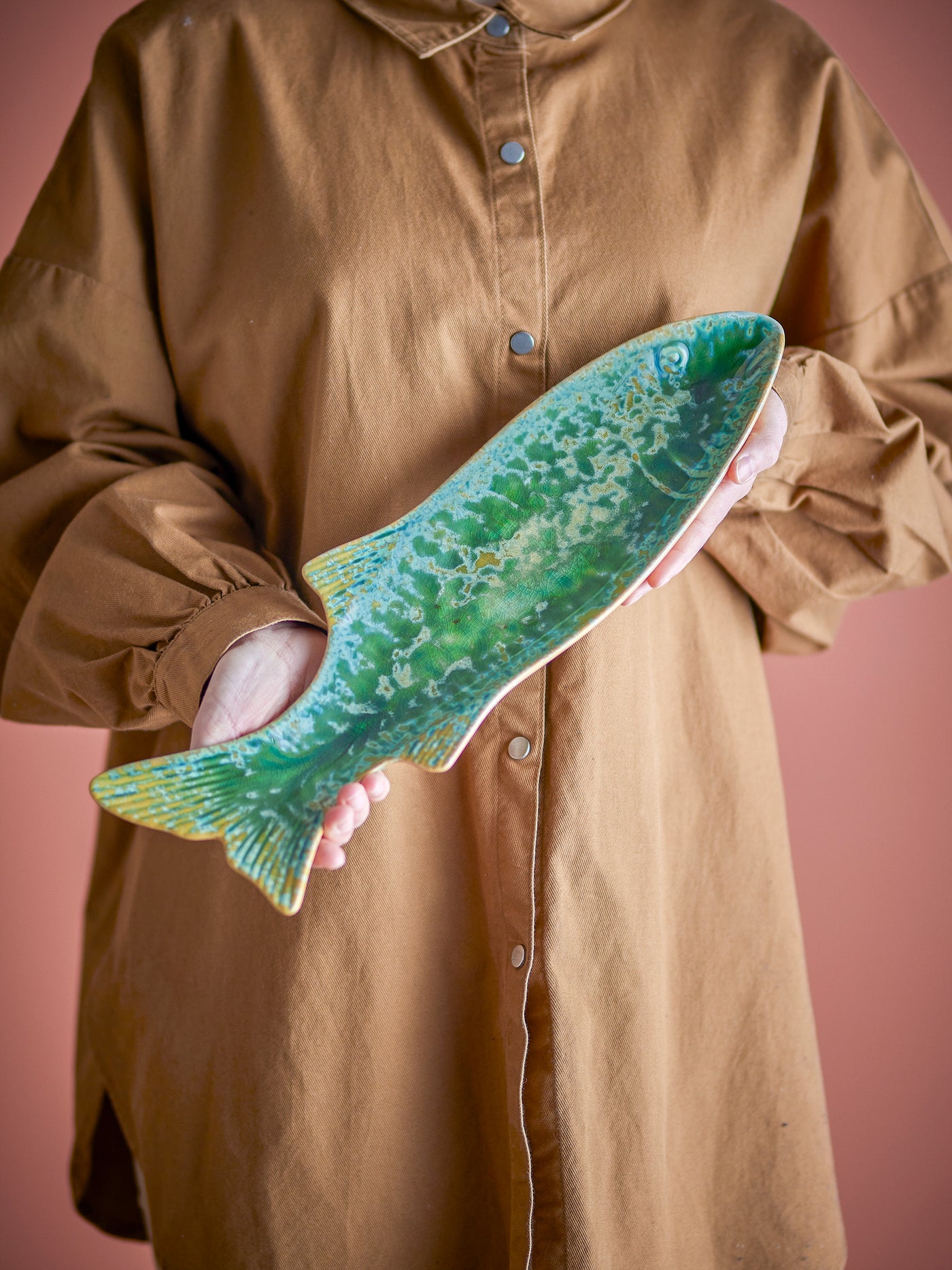 Hadden Serving Plate Green Fish
