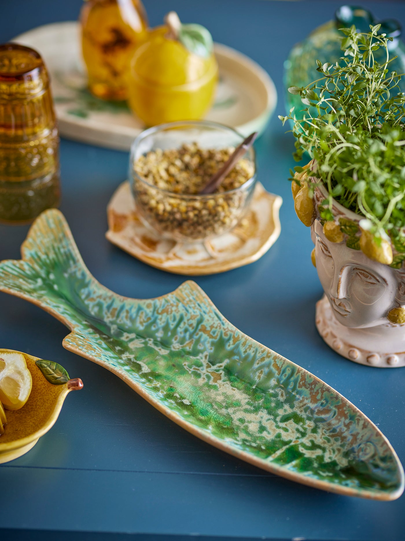 Hadden Serving Plate Green Fish