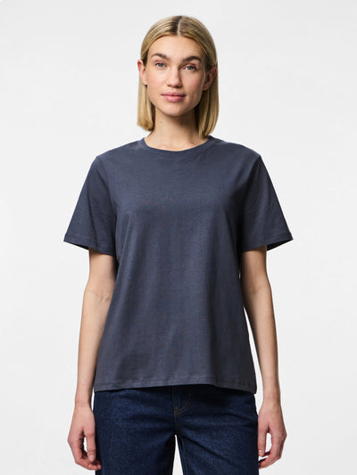 PcRia SS Solid Tee Ombre Blue