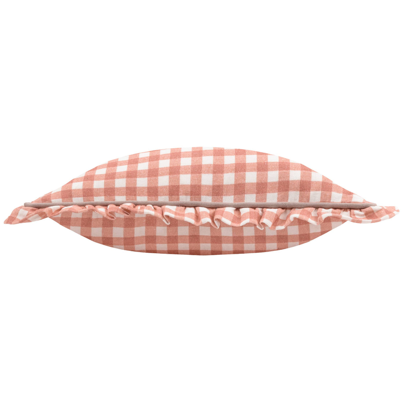 Maude Gingham Reversible Piped Cushion Rose 45 x 45cm