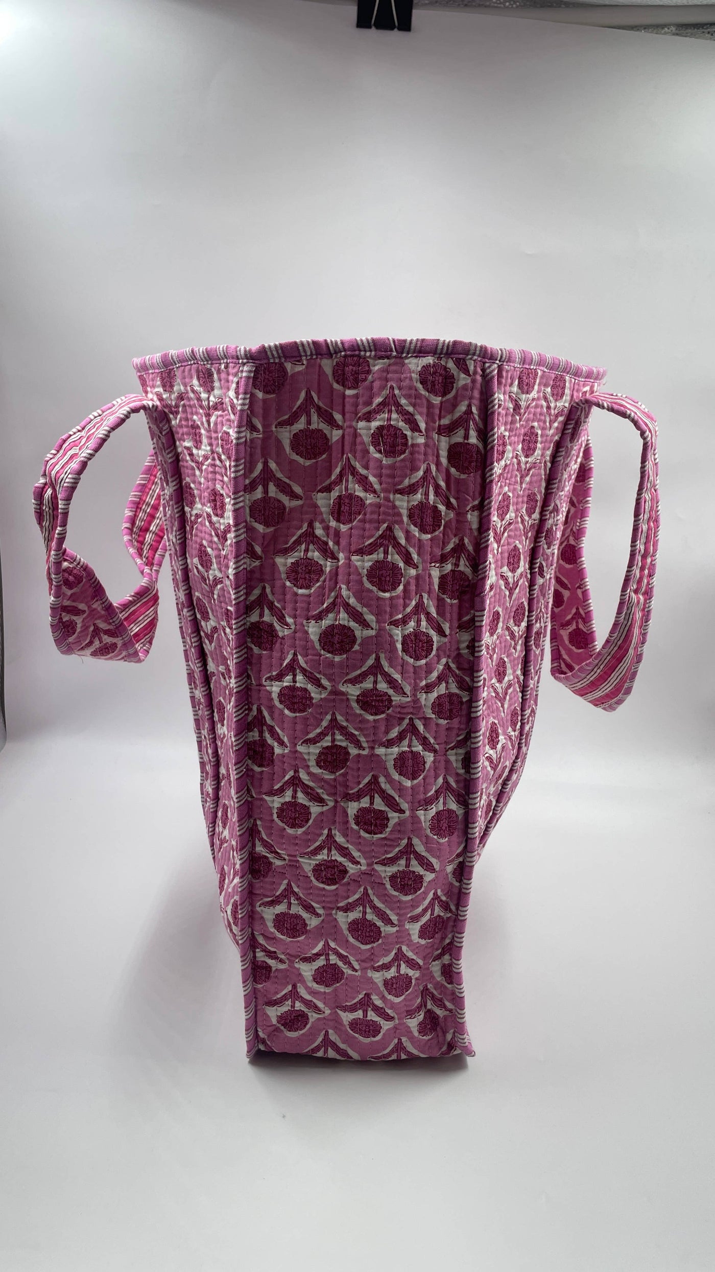 100% Cotton Kantha Quilted Boho Floral Reversible Tote Bag