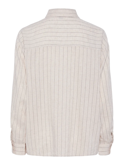 PcPia LS Loose Shirt Birch/Black Stripes