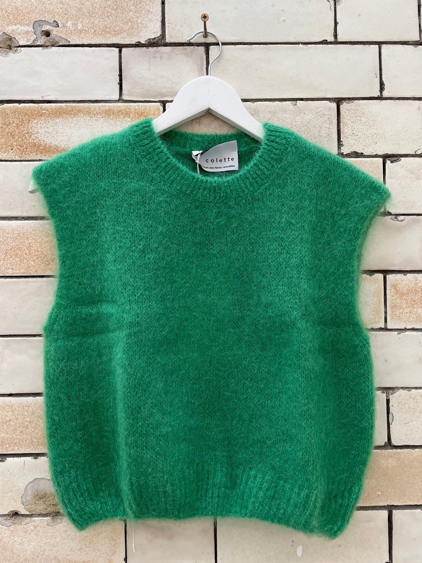 Mohair Cropped Vest - Green