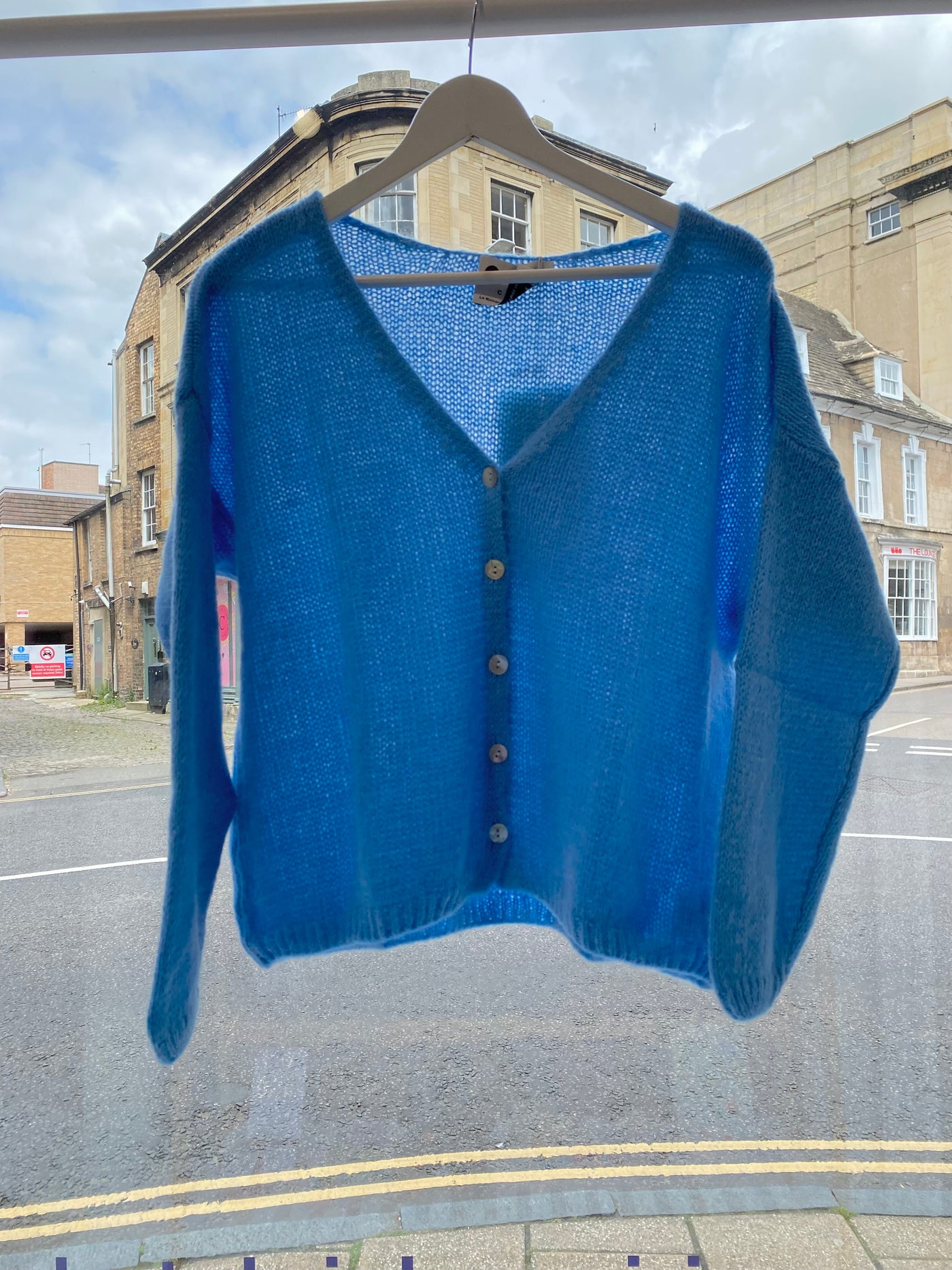 Mohair Blend LS Cardigan Blue