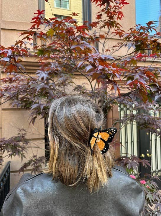 Hand-painted Monarch Butterfly Claw Hair Clip | Eco-Friendly: Pink