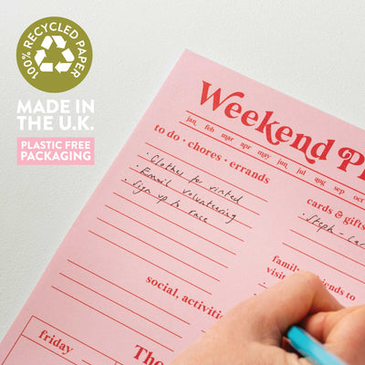 Weekend Planner Pad A5 | Pink & Red