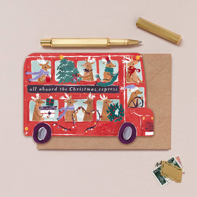 Reindeer Bus Christmas Card | Holiday Cards | Christmas 2025