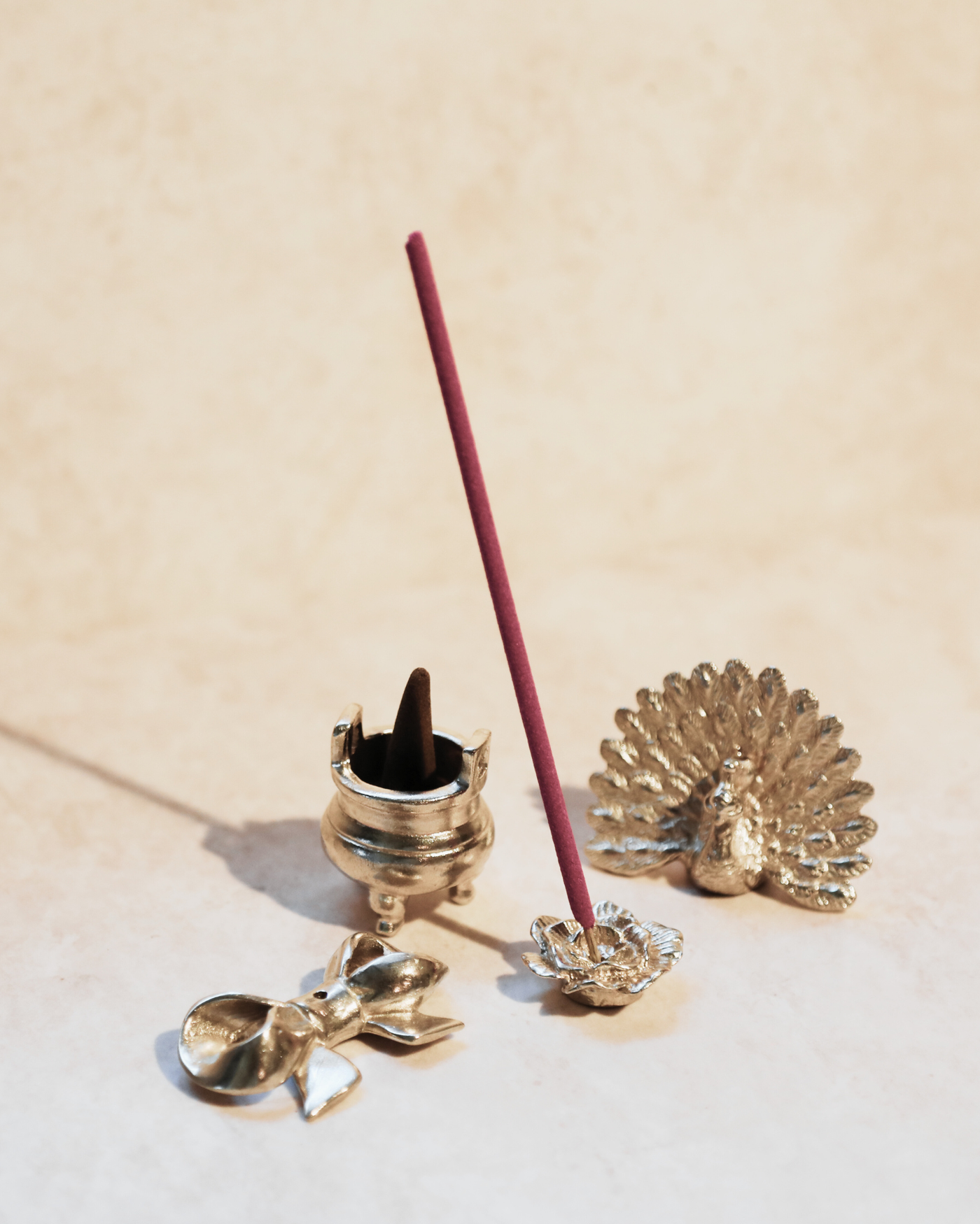 Brass Peacock Incense Stick Holder Burner