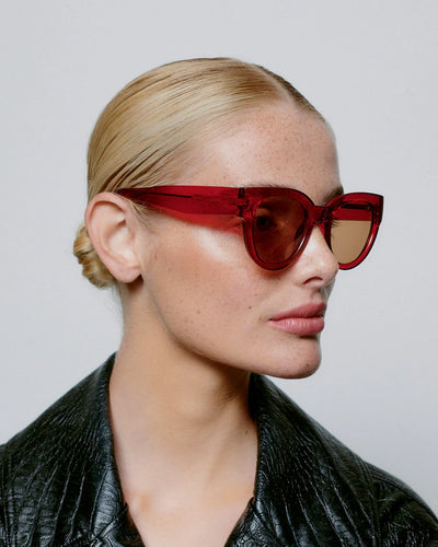 Lilly Red Transparent Sunglasses