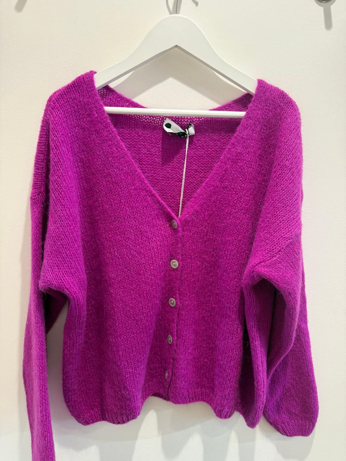 Mohair Cardigan Bright Purple