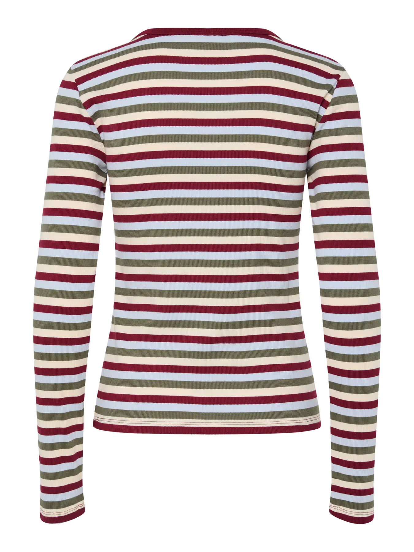 PcMay LS Striped Top Deep Lichen/Beet Red