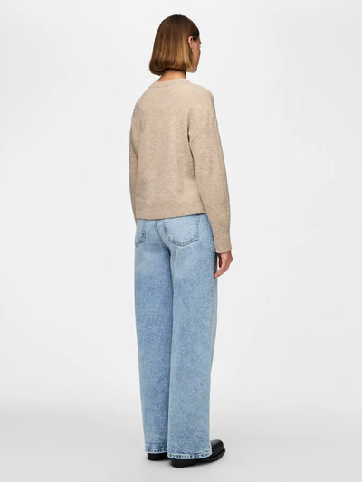 PcMalou O-Neck Knit Taupe Grey