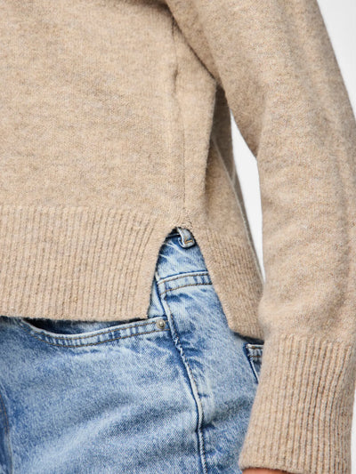 PcMalou O-Neck Knit Taupe Grey