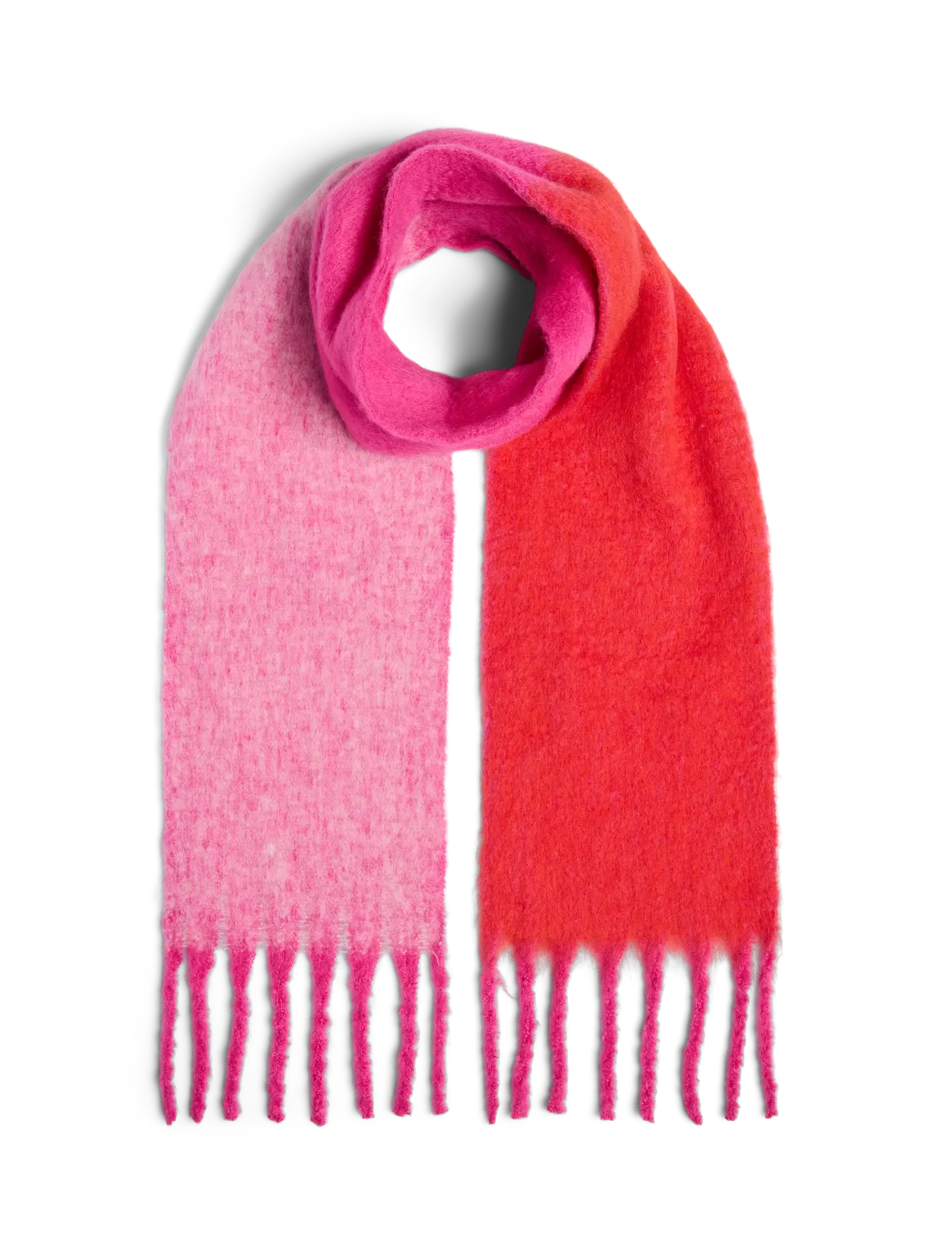 PcBea Narrow Long Scarf Beetroot Purple Colour Blocking