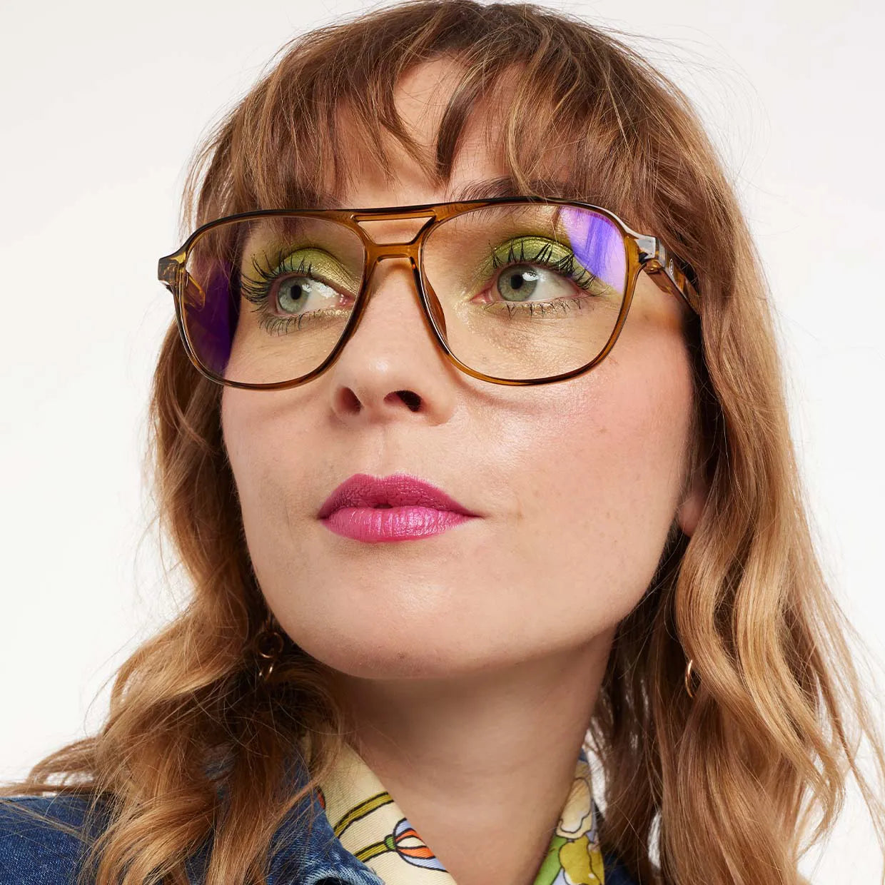 Brad Blue Light Glasses Ecru Olive
