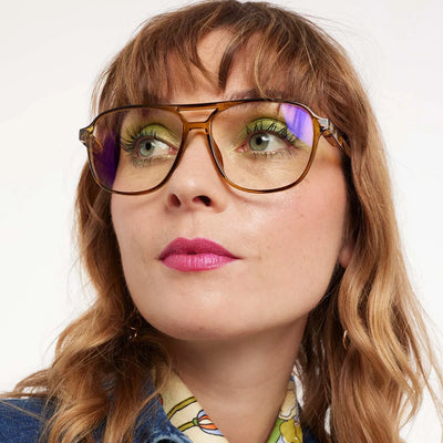 Brad Blue Light Glasses Ecru Olive