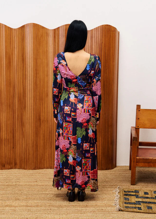 Cattleya Long Dress Multi Print