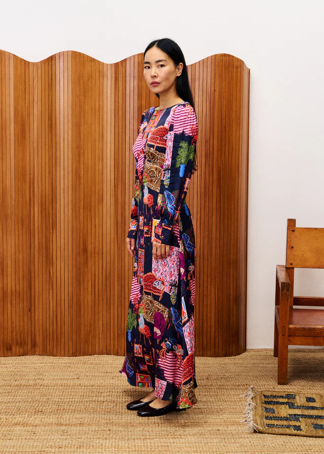 Cattleya Long Dress Multi Print