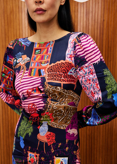 Cattleya Long Dress Multi Print