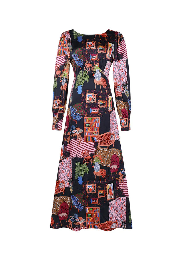 Cattleya Long Dress Multi Print