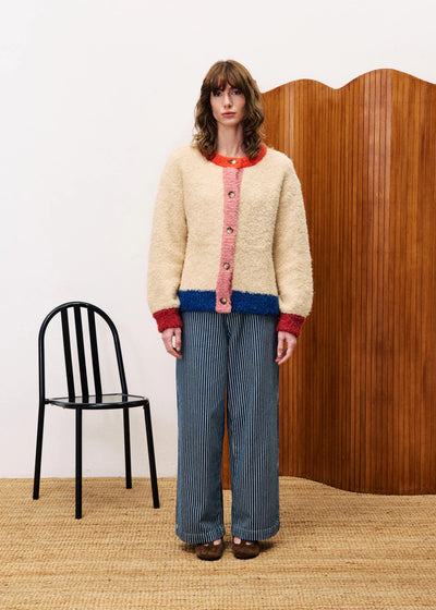 Cyclamen Cardigan Creme/Orange