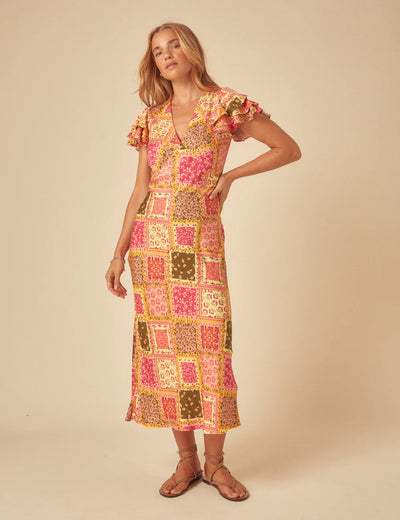 Layla Patchwork Midi Dress