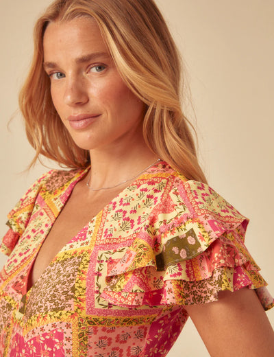 Layla Patchwork Midi Dress
