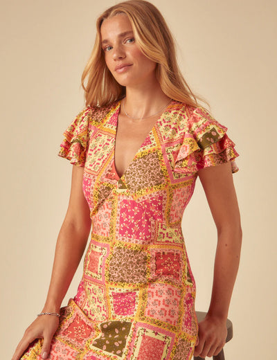 Layla Patchwork Midi Dress