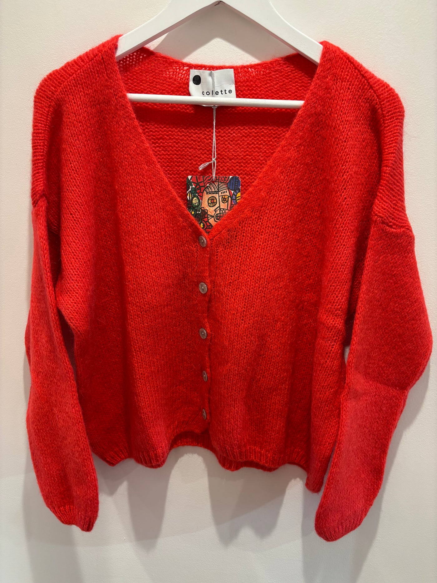 Mohair Cardigan - Coral