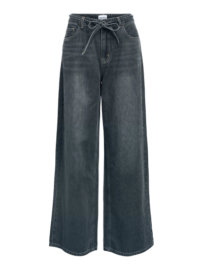 ObjRosie Wide Jeans Medium Grey