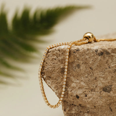Fine Crystal Tennis Slider Bracelet