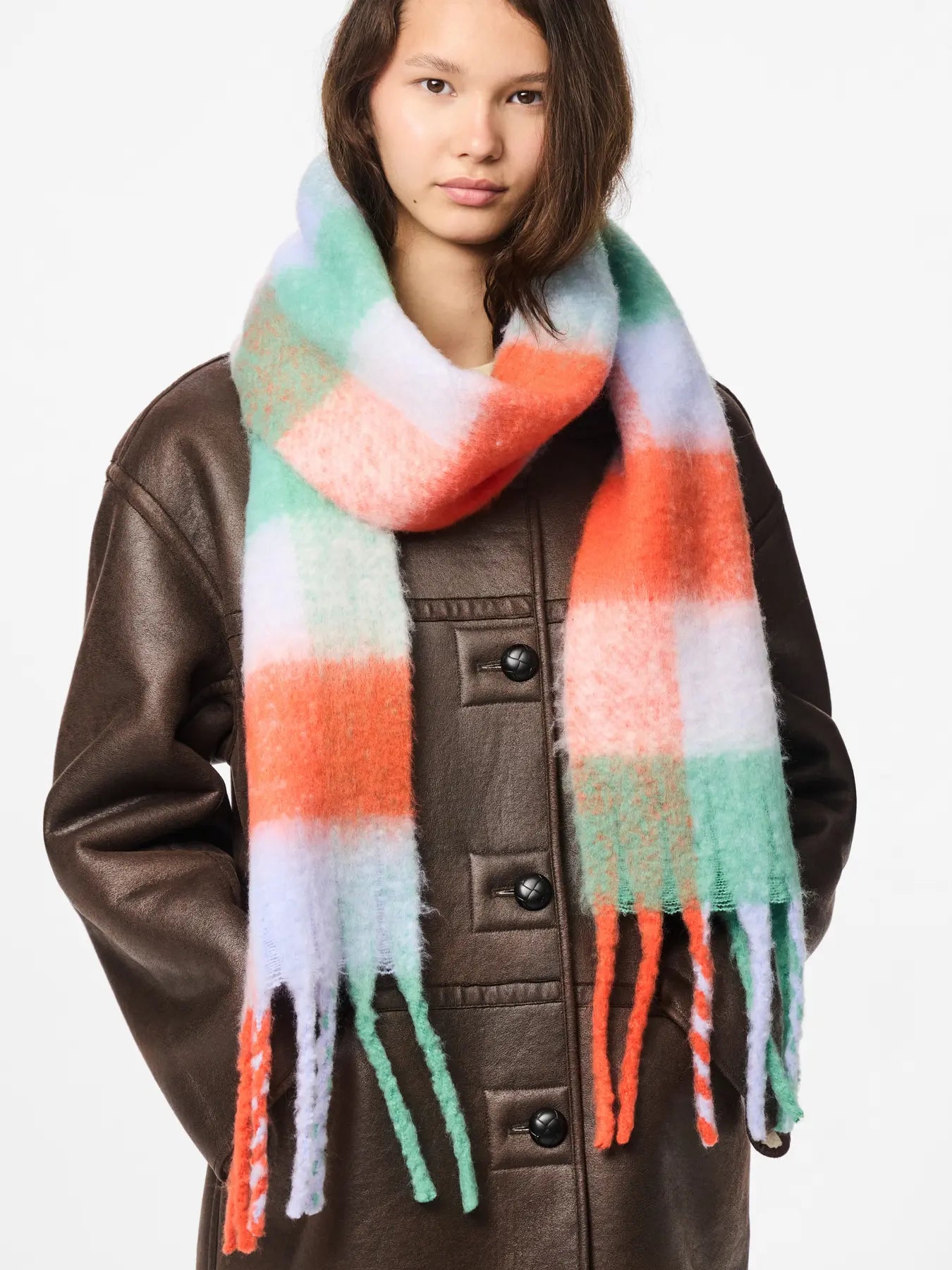 PcBea Narrow Long Scarf Baby Lavender Square