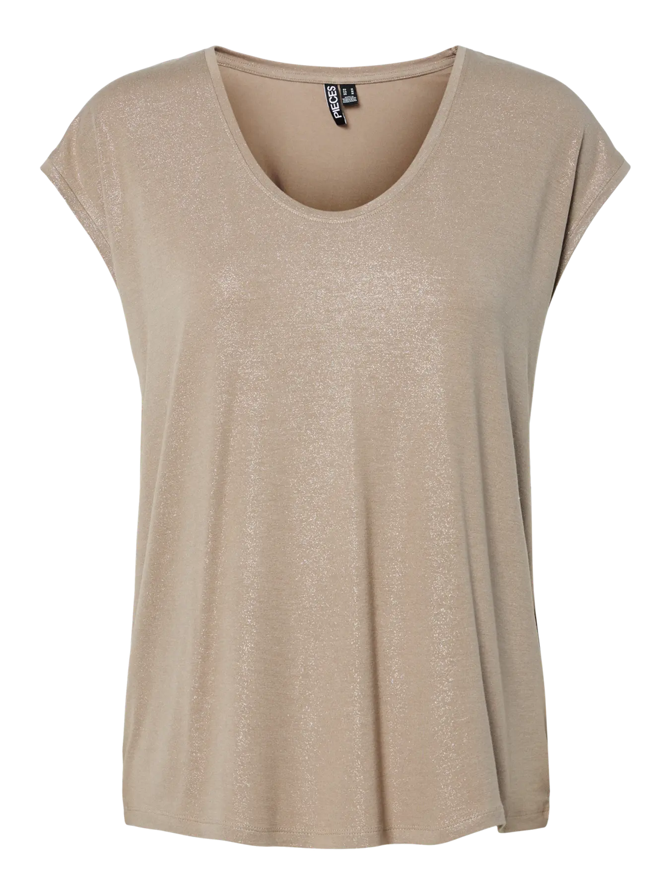 PcAlice Glitter Tee Greige
