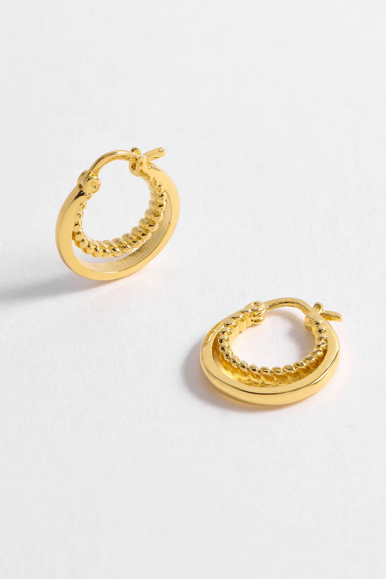 Double Twisted Hoops Gold