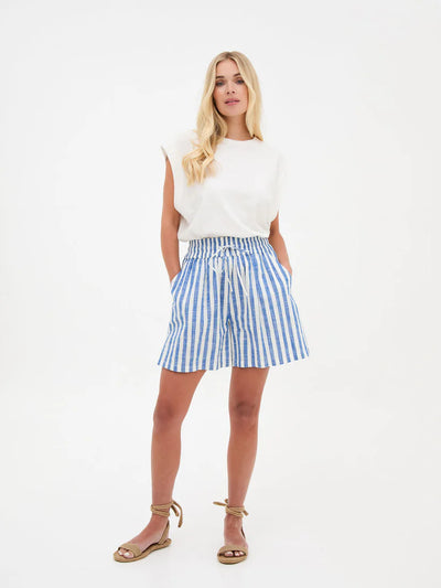 Eden Striped Shorts Blue