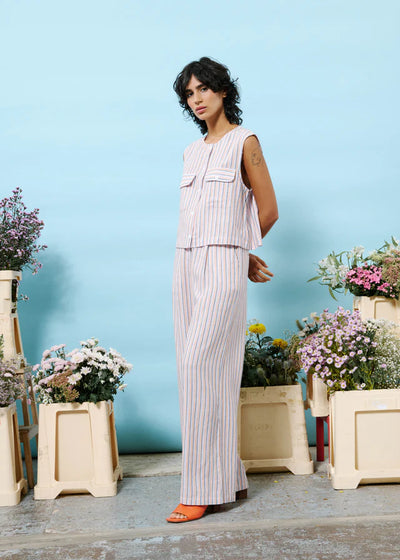 Nilani Top Orange/Lilac Stripes