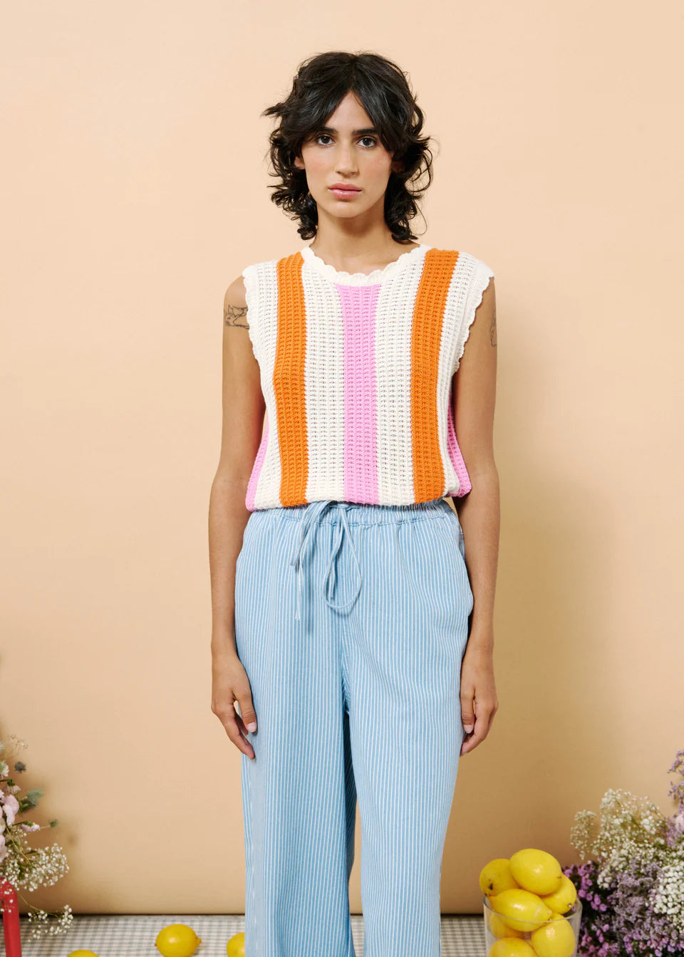 Clusia Knit Top Orange/Pink