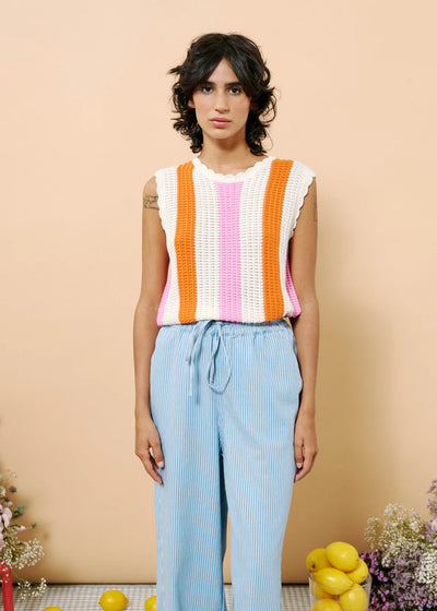Clusia Knit Top Orange/Pink