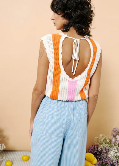 Clusia Knit Top Orange/Pink
