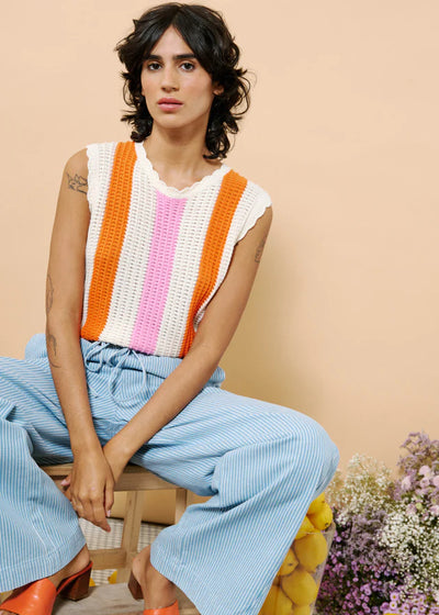 Clusia Knit Top Orange/Pink