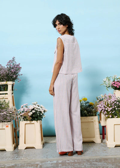 Nilani Top Orange/Lilac Stripes