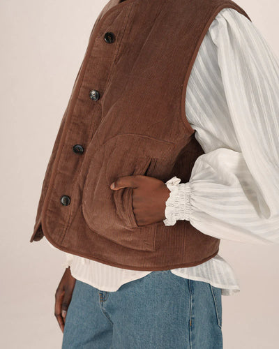 Seth Reversable Teddy Vest Chocolat