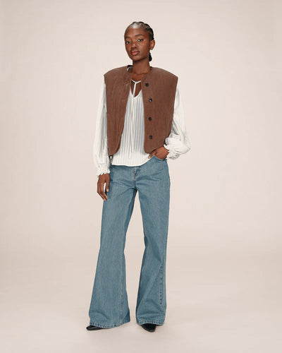 Seth Reversable Teddy Vest Chocolat