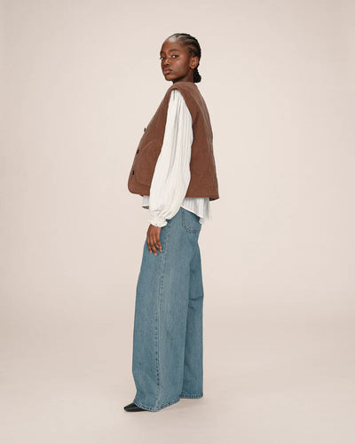 Seth Reversable Teddy Vest Chocolat