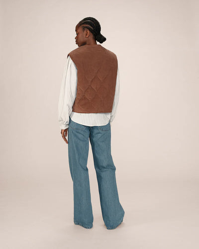 Seth Reversable Teddy Vest Chocolat