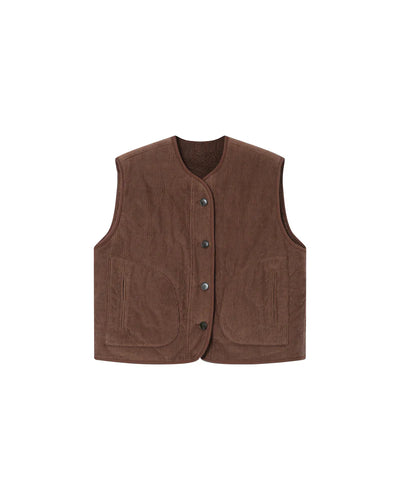 Seth Reversable Teddy Vest Chocolat