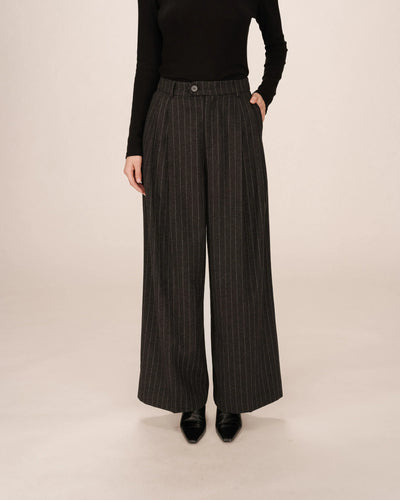 Senna Trousers Grey Pinstripe